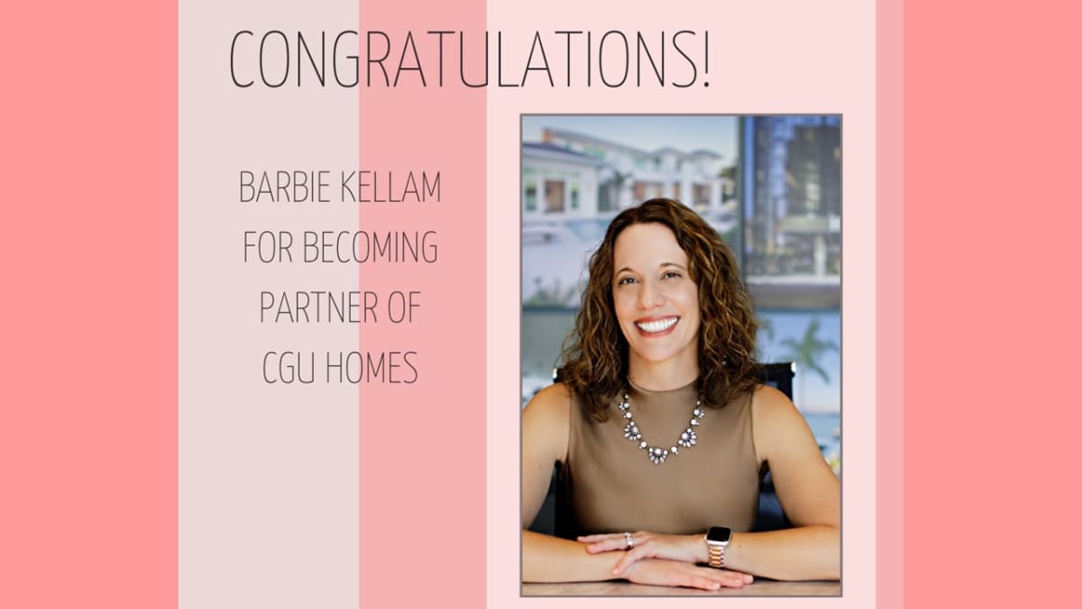 Barbie Kellam Promoted to Partner of CGU Homes