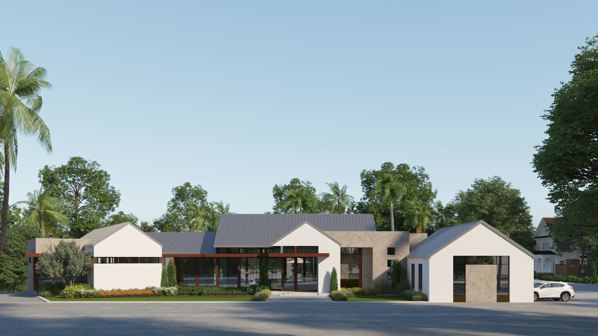 Connor+Gaskins Homes Begins Construction on a Modern, One Story House in Naples
